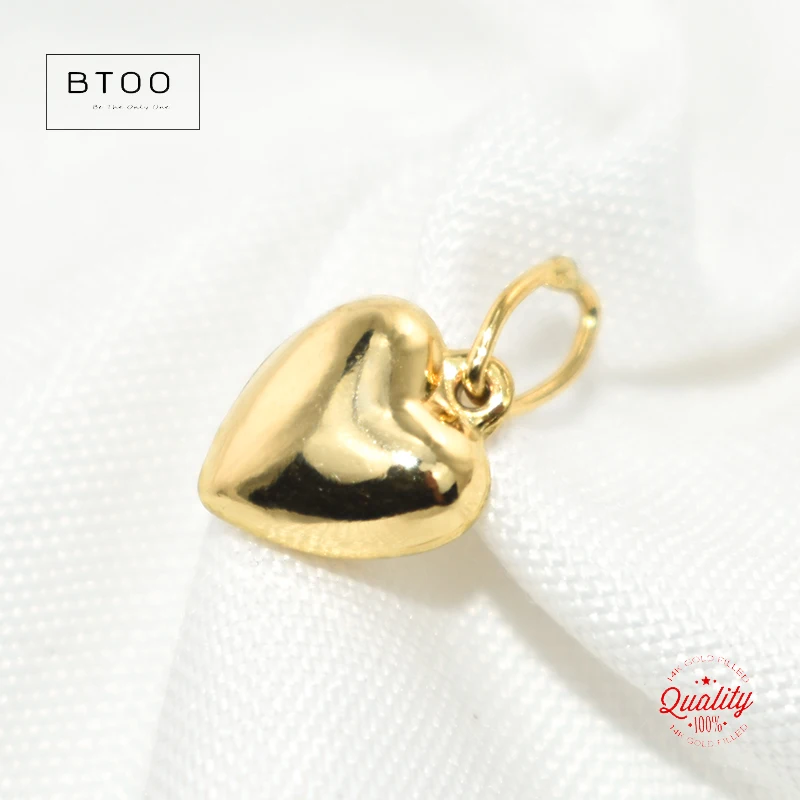 14 Karat Goldfilled 7mm Herzanhänger 1/20 14kt Gold Herz-Tropfenanhänger für Schmuckherstellung DIY Schmuckzubehör – Detail 9