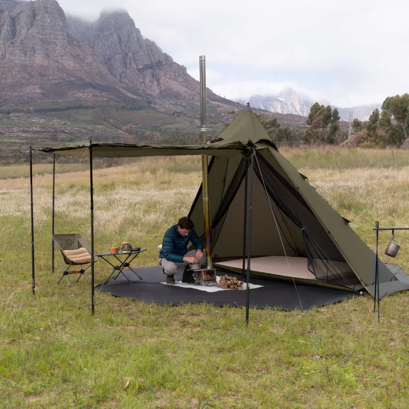 Naturehike 牧草地火災八角形ピラミッドテント屋外キャンプ一晩用品