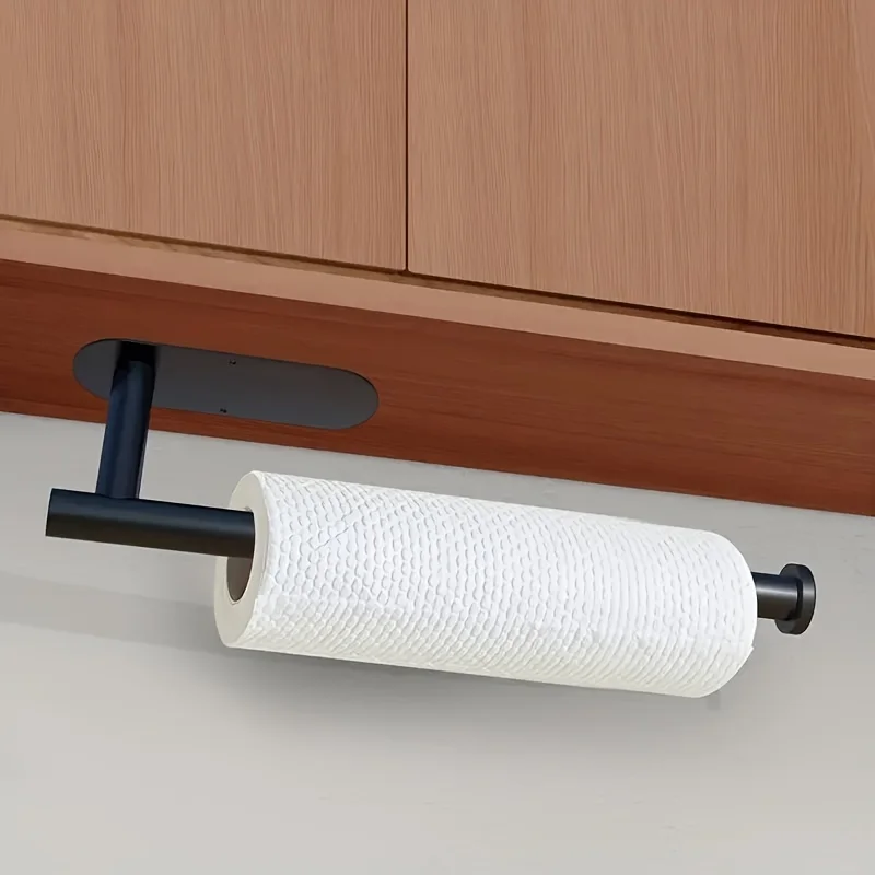 Punch-free Paper Towel Holder Metal Rack Kitchen Rag Storage Rack Wall-mounted Paper Towel Holder Under Cabinet