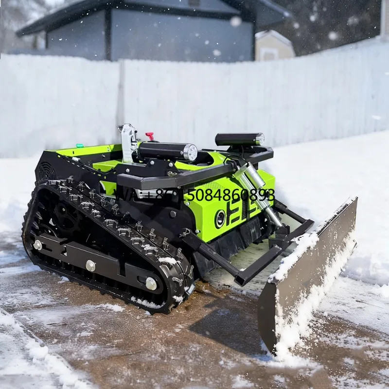 GardeningHigh-quality Intelligent 4-stroke Lawn Mower Robot 500 Track Crawler-type Remote Control With Adjustable Snow Push