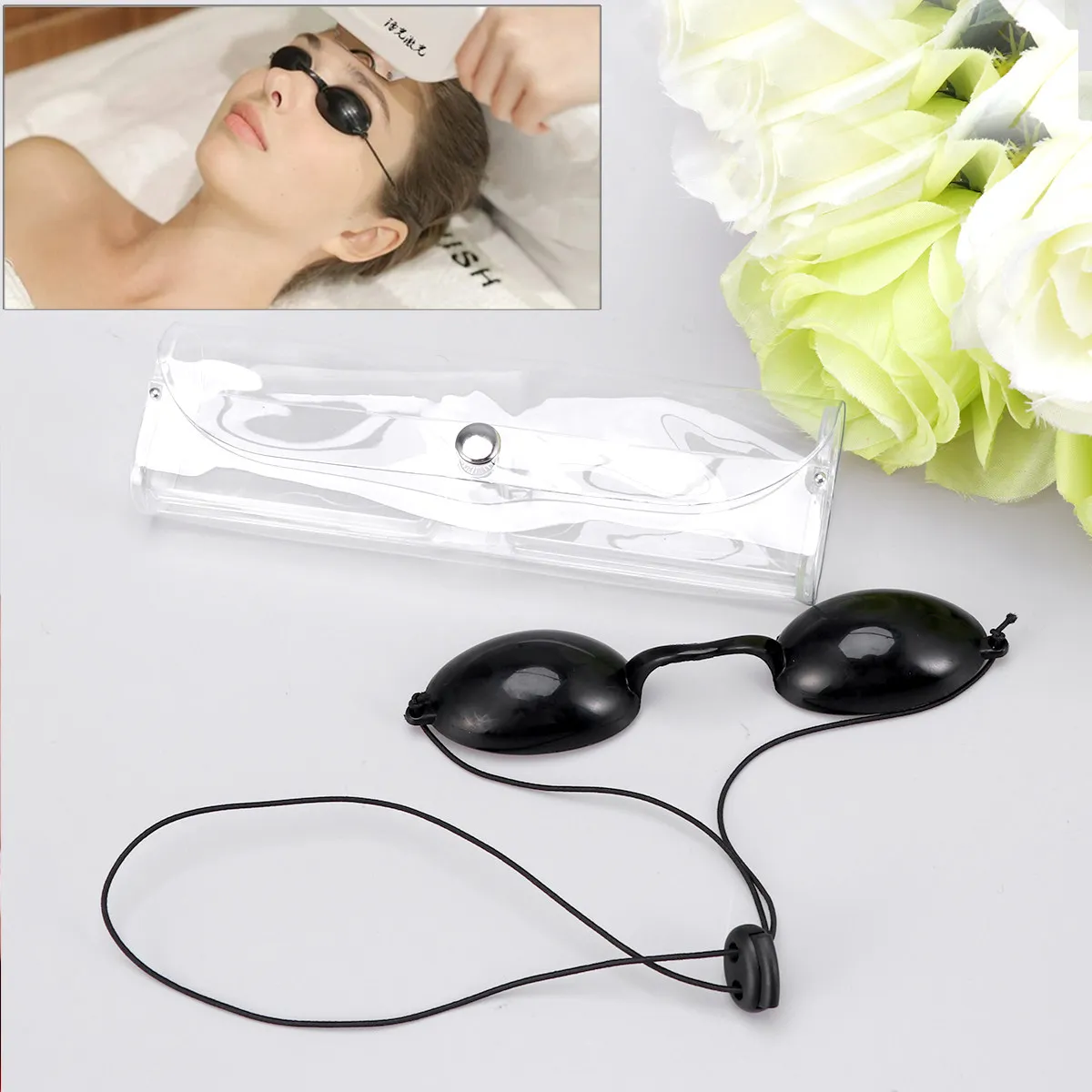 Protector Ocular con Protección UV para Adultos, Gafas de Bronceado Opacas, Bloquean Rayos UVA y UVB, Cómodas para Dormir, Viajar y Actividades al Aire Libre