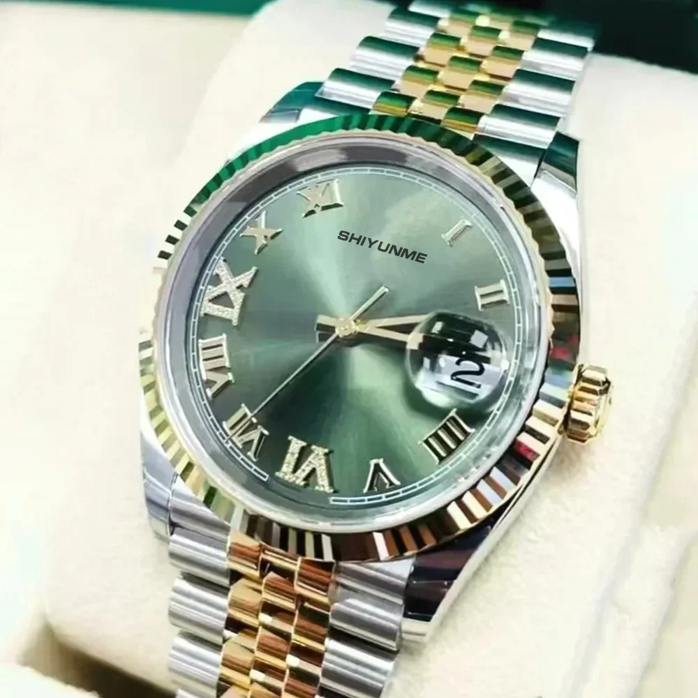 904L automatische mechanische Unisex-Uhr Diamant Edelstahl voll funktionsfähig wasserdicht Weltzeit