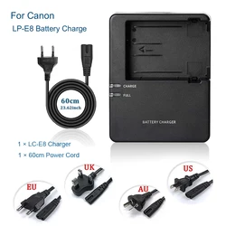 LP-E8 Camera Battery Charger replace LC-E8C for Canon EOS 700D 650D 600D 550D Rebel T2i T3i T4i T5i Kiss X4 X5 X6i X7 LPE8 LC-E8