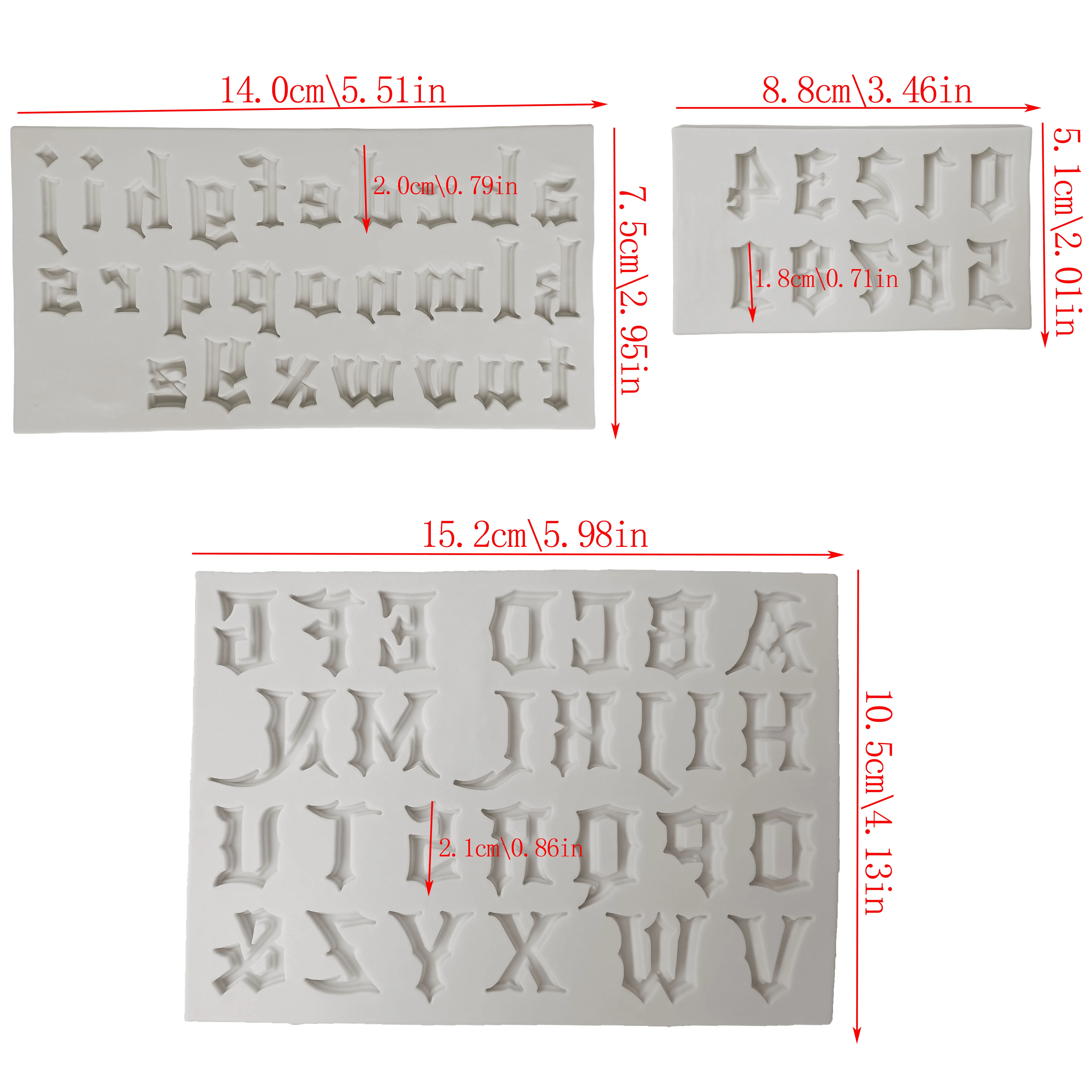 Gothic Font Alphabet Number Silicone Mould Fondant Cake Decorating Mold Clay,Sugarcraft Decorate Chocolate Halloween Baking Tool