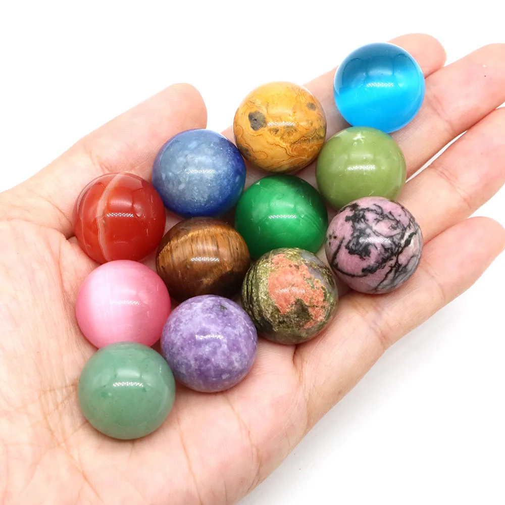 20 مللي متر كرات مستديرة الحجر الطبيعي المجال شفاء كريستال جمشت الطاقة الأحجار الكريمة غلوب لصنع المجوهرات عقد دي اي واي ديكور المنزل #3