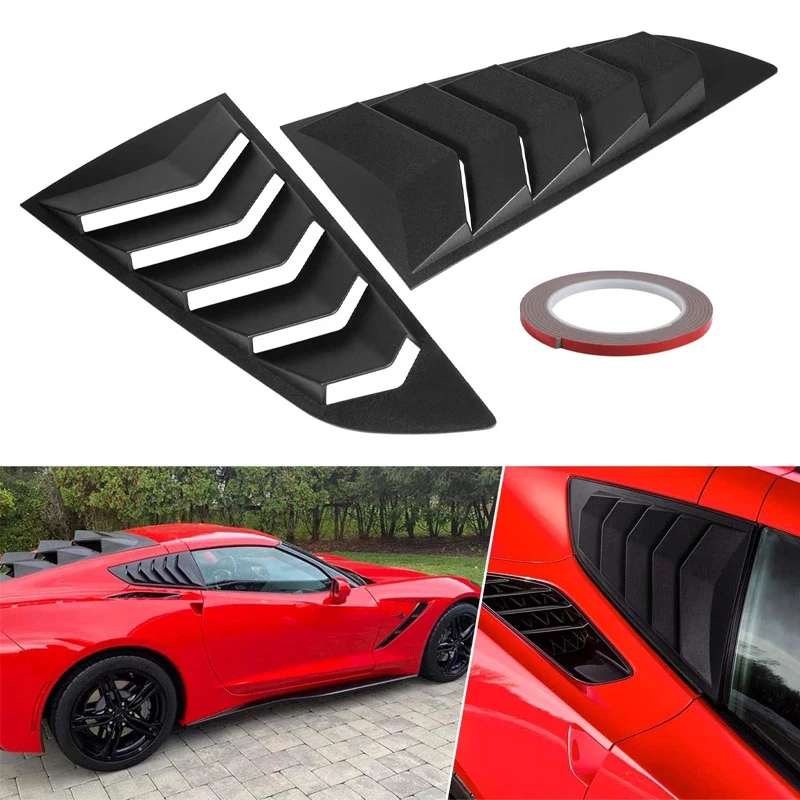 Side Window Louver Cover Sun Shade Vent for 2014-2019 C7 Corvette (Stingray/Grand Sport / Z06 / Z51 / ZR1) in GT Lambo Style