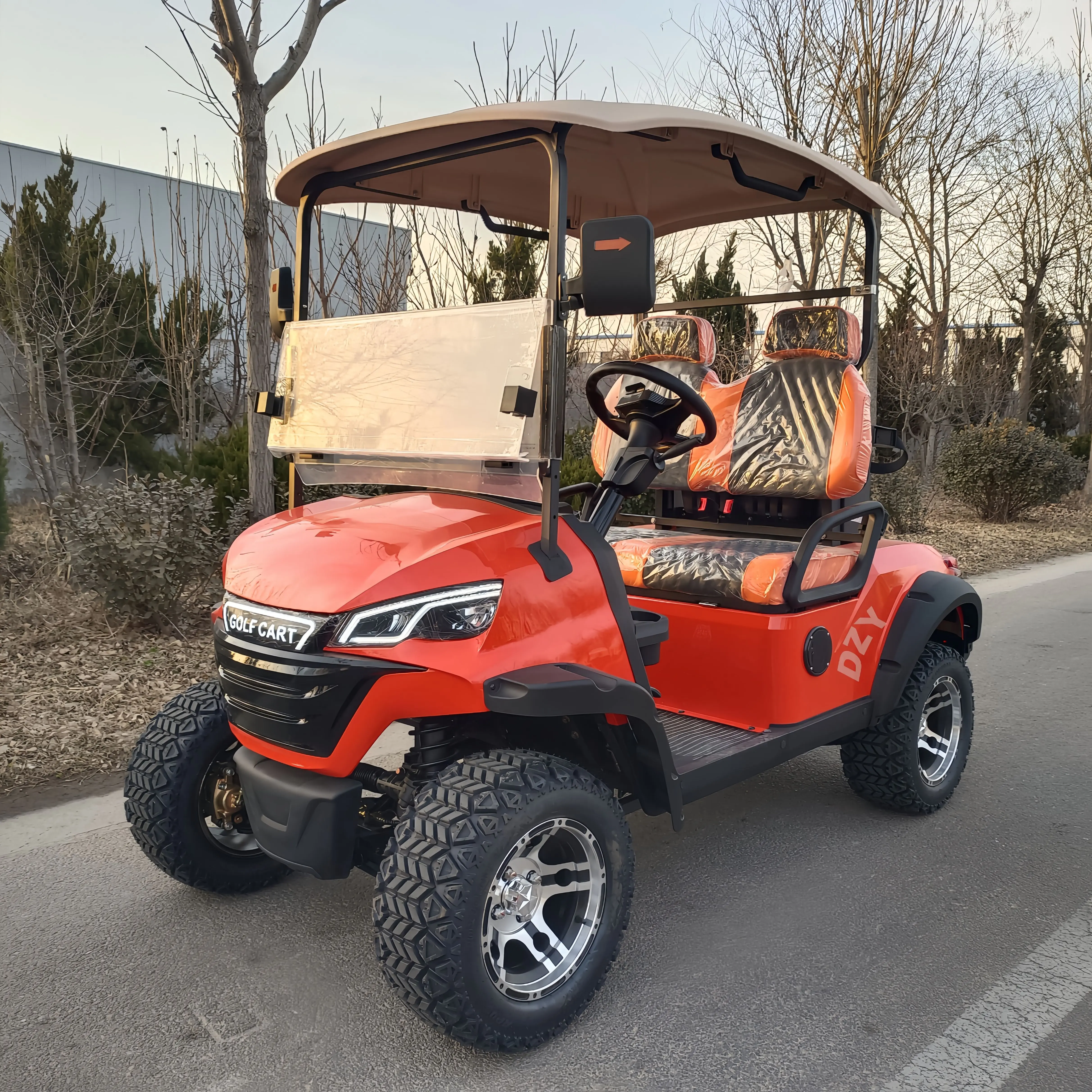 4-person cheap second-hand golf club car airport electric car 4-seater foldable rear seat golf cart