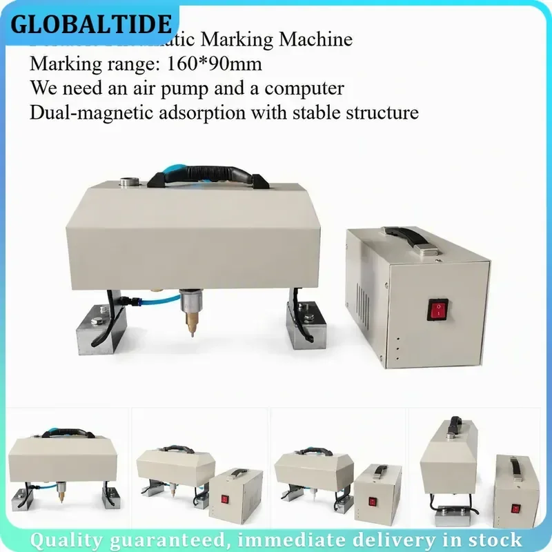 Portable Pneumatic Engraving Machine Touch Screen Metal Marking Printer for Nameplate Cylinder Number Frame Chassis 120x30