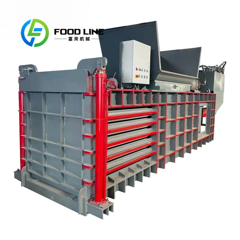 Horizontal Hydraulic Baler Heavy Duty Waste Compression Machine For Plastic Film Cardboard Aluminum Cans Recycling Processing