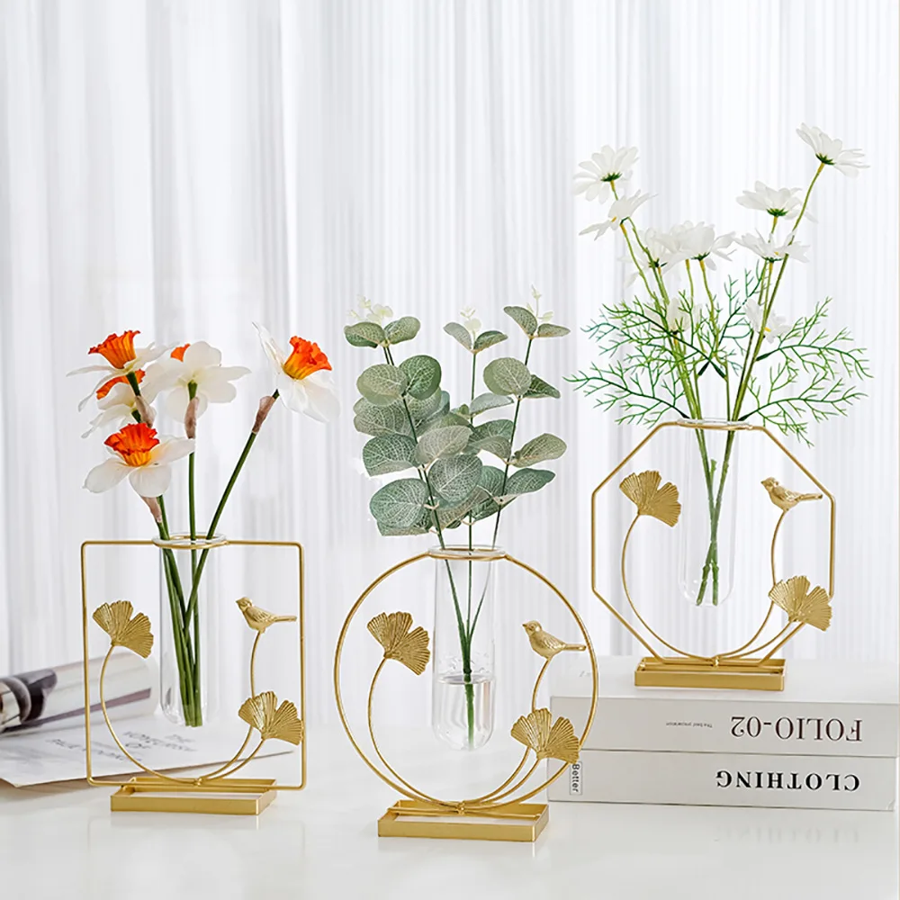 Licht Luxus Schmetterling Eisen Vase nach Hause Wohnzimmer Tischplatte Blumen arrangeur Desktop Hydro ponik Vase Dekoration Zubehör Geschenke