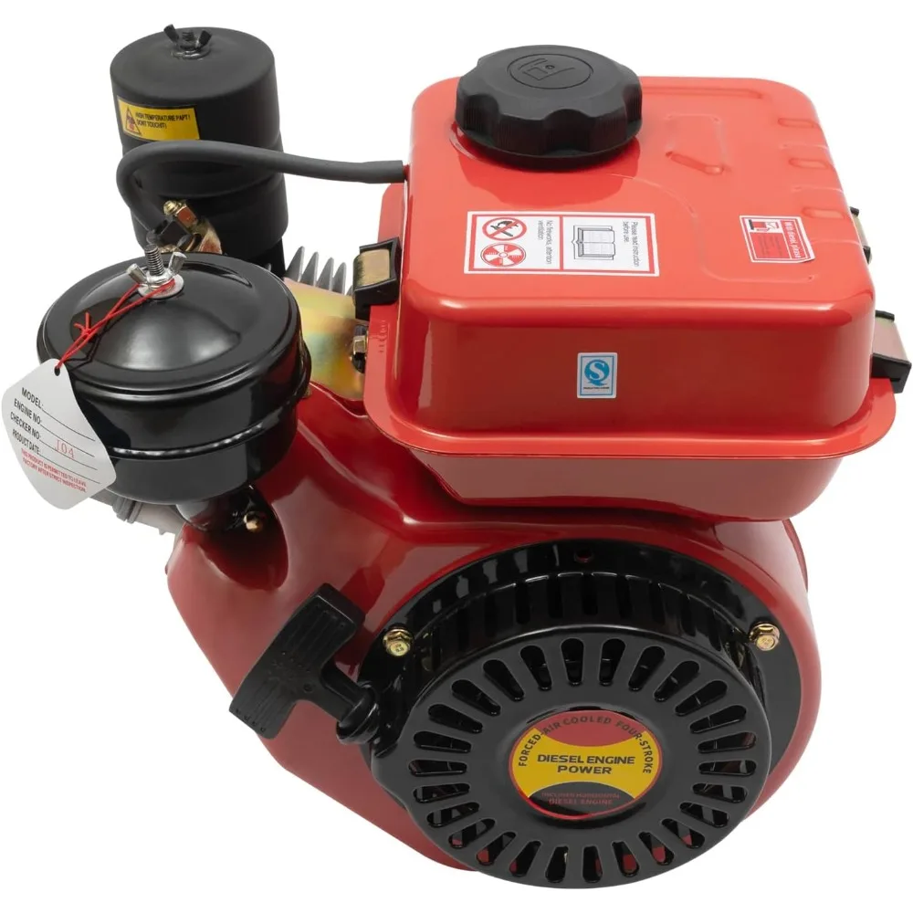 Diesel Engine, 4 Stroke 3HP Engine Single Cylinder Diesel Engine 3800RPM Industrial Grade Multi-Use Engine