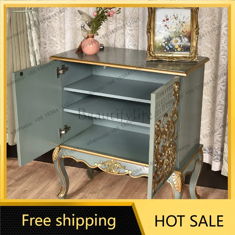 Factory Direct American Country Entrance Cabinet Partition Solid Wood Small Unit Classical Sofa Side Cabinet