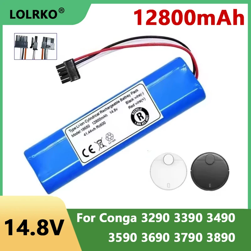 14.8V New 12800mAh 4S1P Li-ion Battery Good Quality For CECOTEC Conga 3290 3390 3490 3590 3690 3790 3890 Robot Vacuum Cleaner