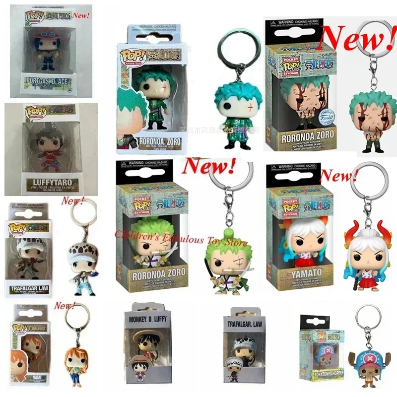 Llaveros de bolsillo FUNKO Chopper de una pieza Roronoa. Zoro Luffy Law Luffytaro Nami Ace Yamato dibujos animados Anime figuras de acción de juguete