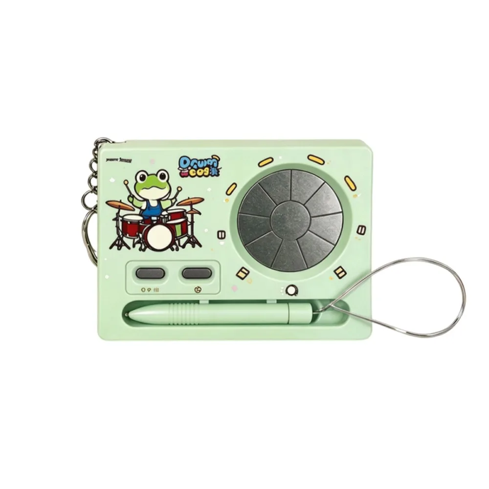 Cartoon Animal Pattern Music Keychain Drumstick Dual Mode Switch Cartoon Drum Portable Pendant Press Button Sound