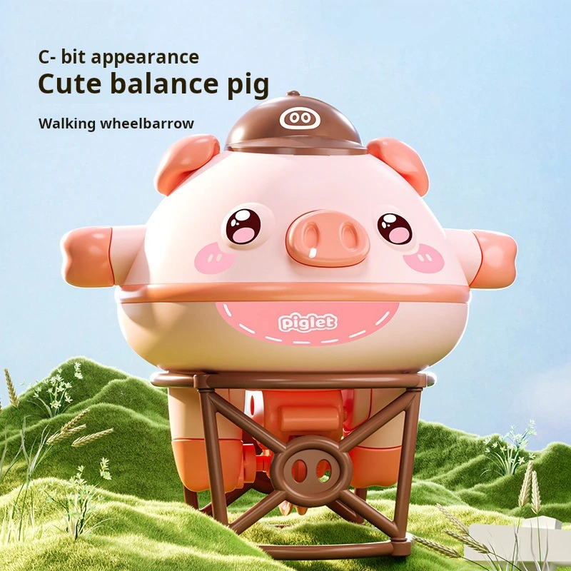 Balance Pig Toys For Kids Boys Girls Gift New Technology Unicycle Riding On Wire Track Pink Green Two Colors No Droping