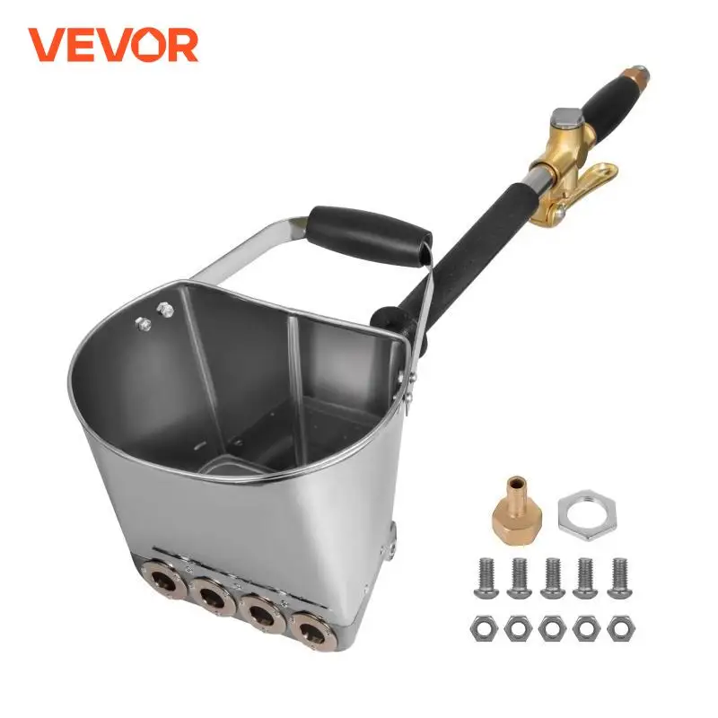 VEVOR Mortar Sprayer Gun 4-Jet 3kW Wall Stucco Shovel Hopper Ladle Cement Spray Gun Plaster Ceiling Paint Concrete Sprayer Tool