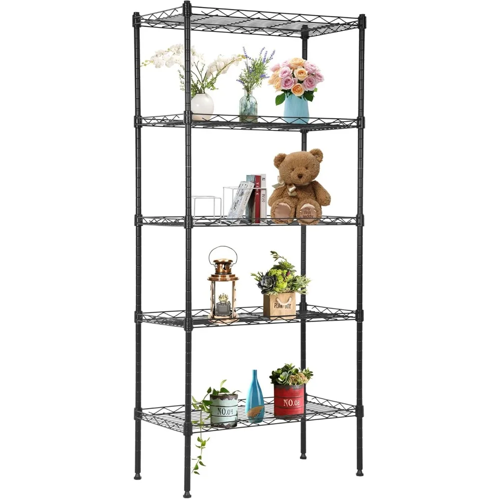 

5 Tier 22L x 12W x 48H Pantry Shelves Adjustable Storage Rack Metal Shelf NSF Shelving Units