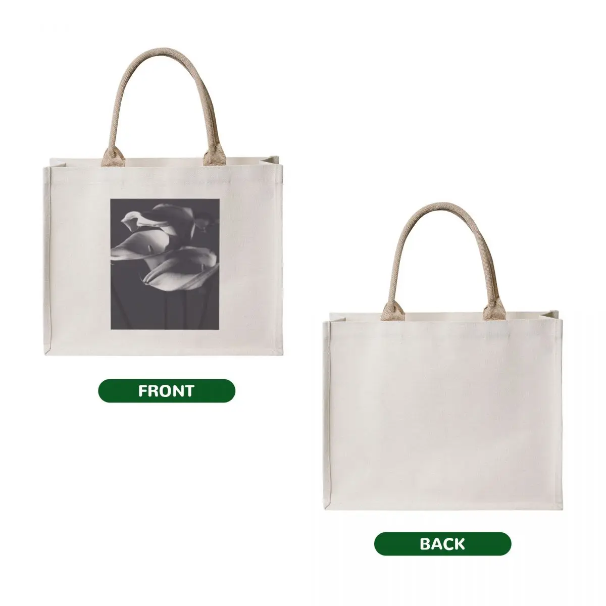 Calle lilies, photo, fine art, three flowers photography, still life, nature lover, Robert Mapplethorpe style Tote Bag