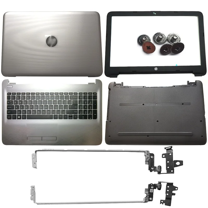 For HP Pavilion 15-AY 15-BA 15-BD 250 G4 854987-001 Laptop LCD Back Cover/Front Bezel/Hinges/Palmrest/Bottom Case Silver