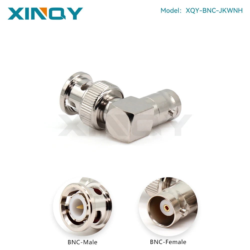 XINQY BNC Adapter Male to Female BNC-JKW, Q9 RF Connector 2-Way Flange Elbow JKW, DC-4GHz