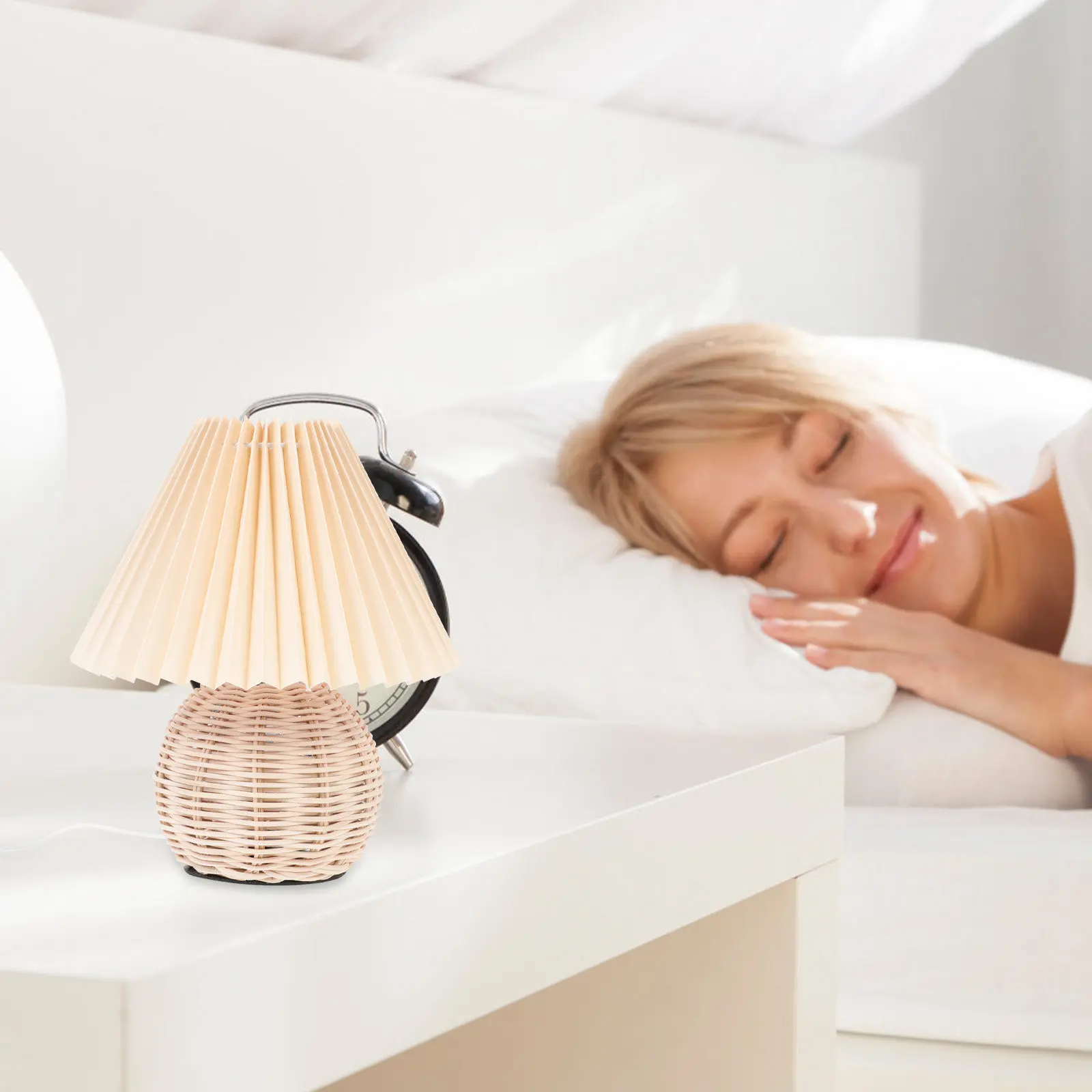 

Набор из 1 шт. Скандинавская плиссированная настольная лампа-ночник для спальни, домашнего декора, создания атмосферы, лампа для сна, маленький настольный светильник, уникальный дизайн