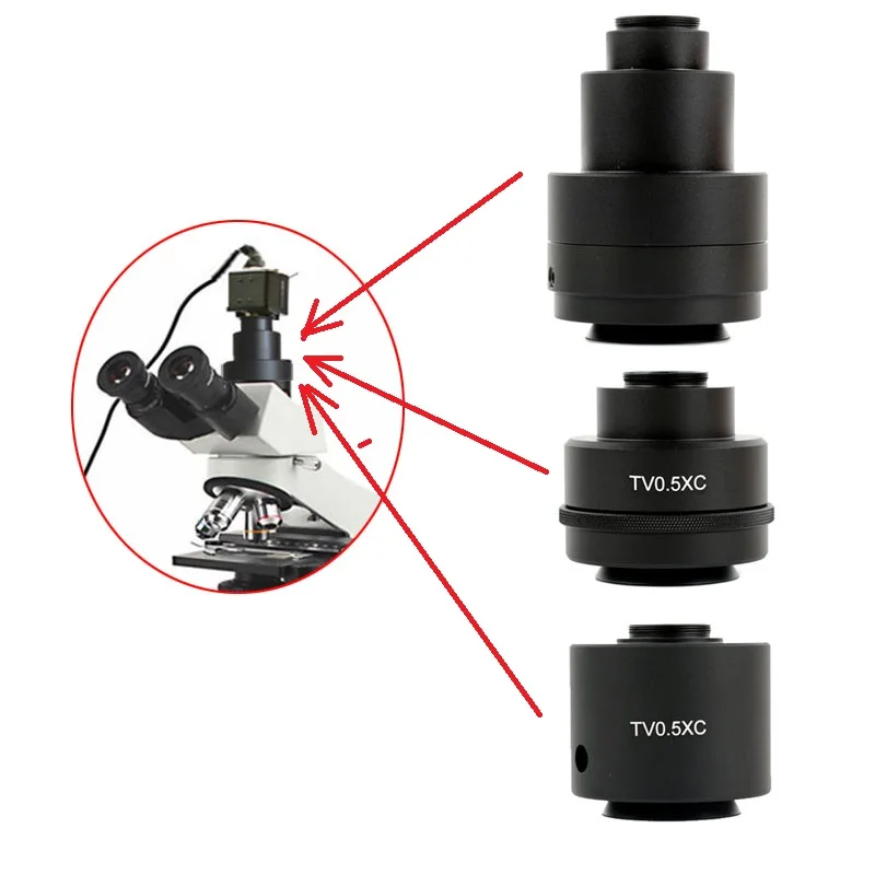 0.5x 1x Connector 41.8mm To C-Moun Trinocular Microscope Camera Adapter For Olympus CX31 BX53 CX BX MX STM SZX IX GX GX41 Series