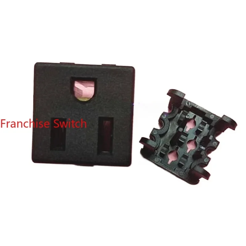 10PCS AC  power socket American standard seat square three-hole card type 15A sealed chassis  RF-6001
