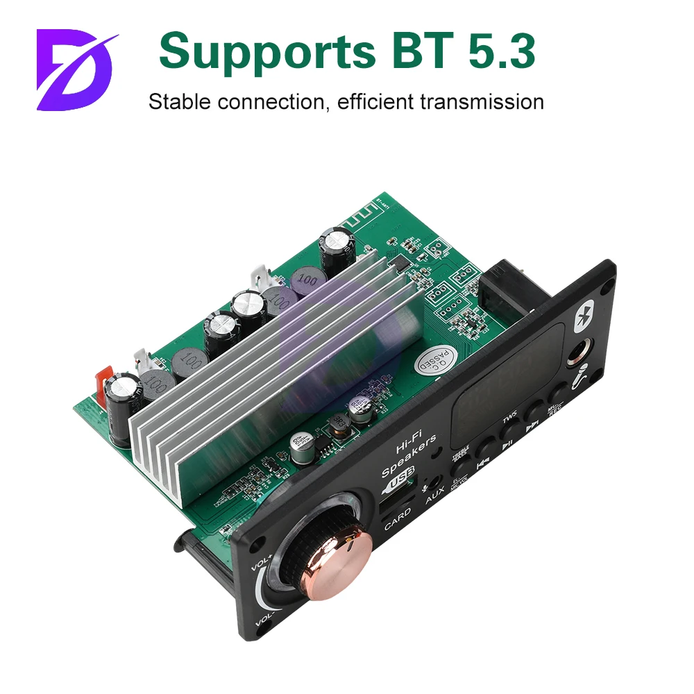 Плата декодирования MP3 BT постоянного тока 12 В, автомобильный аудио MP3-декодер TPA3116D2, плата усилителя 2*100 Вт
