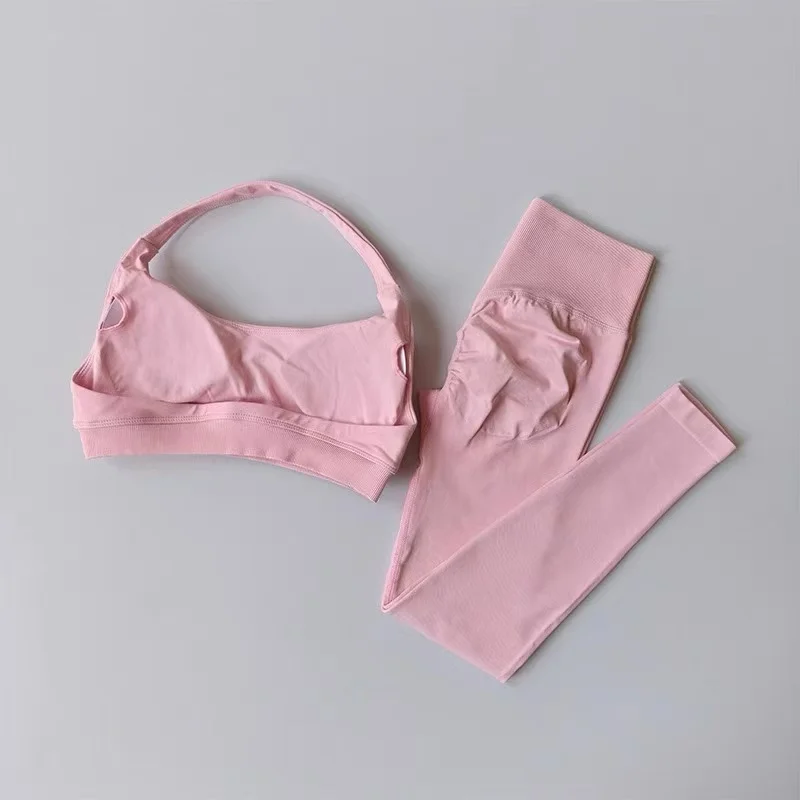 2-teiliges Sport-BH-Set für Damen, professionelles Fitness-Tanktop-BH, stoßfeste Laufleggings, Yoga-Anzug, schöner Rücken-BH, Sportbekleidung – Detail 8