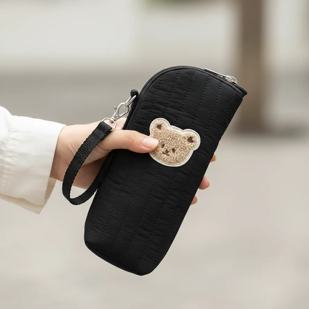 Portable Design Bear Thermal Bottle Bag Aluminum Foil Insulation Bottle Cooler With Handle Outdoor Travel Infant Feeding Supply