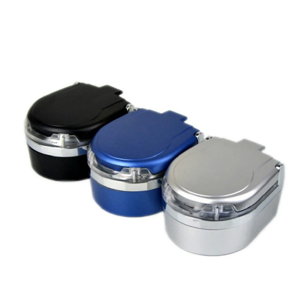 

LED Ashtray Car Holder Smokeless Night Cigarette Light Flame Retardant Easy Clean Separate Bucket Practical Convenient Home