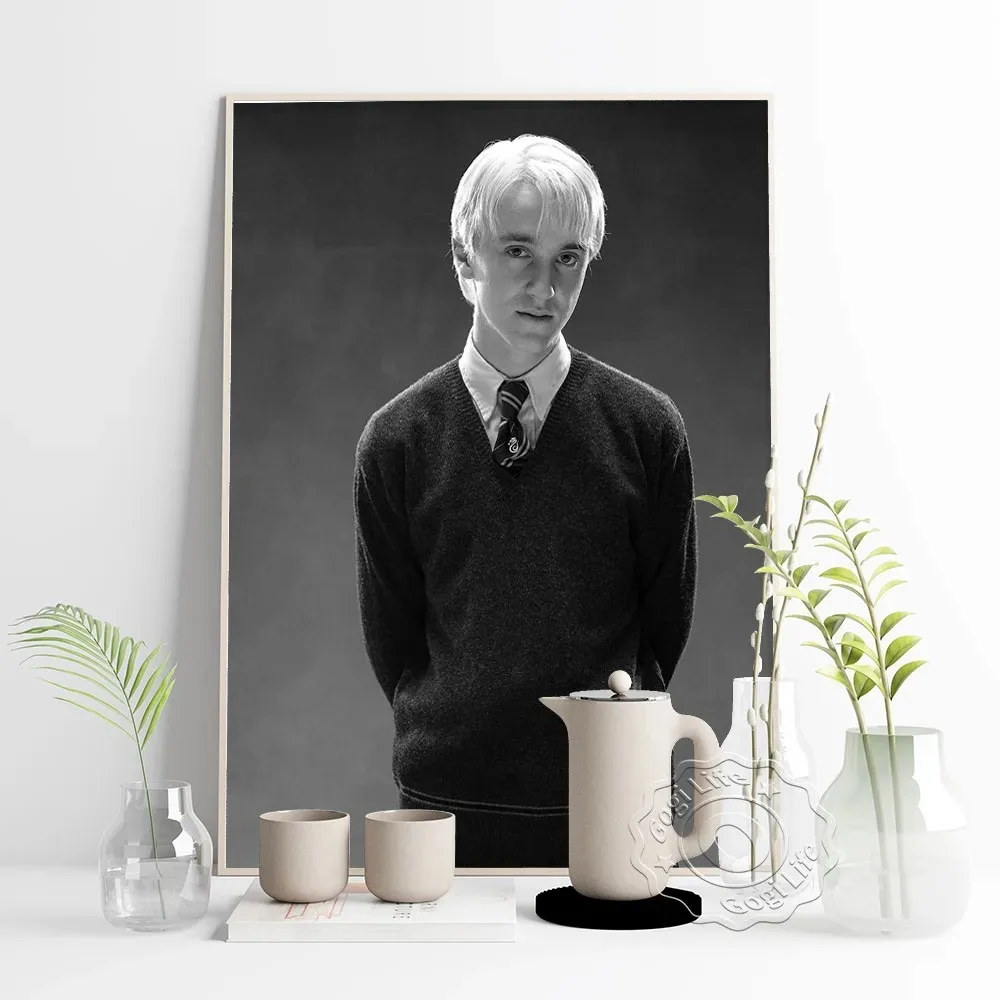 Handsome Actor Draco Malfoy Poster Movies Star Actor Vintage Art Portrait Wall Picture Fans Collection Gift Home Decor Canvas Pa