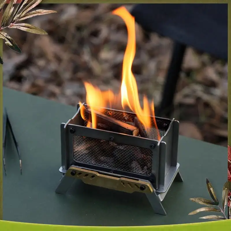 

Reliable-2X Outdoor Camping Incense Burner Mini Wood Stove Aromatherapy Holder Stainless Steel Charcoal Stove For Home Desk