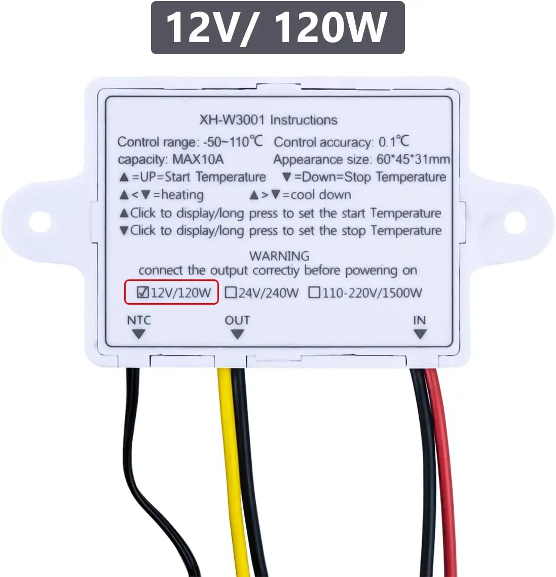 4 قطعة XH-W3001 ترموستات التبديل الرقمية LED تحكم في درجة الحرارة مع مسبار مقاوم للماء التدفئة التبريد الإلكترونية للبرمجة