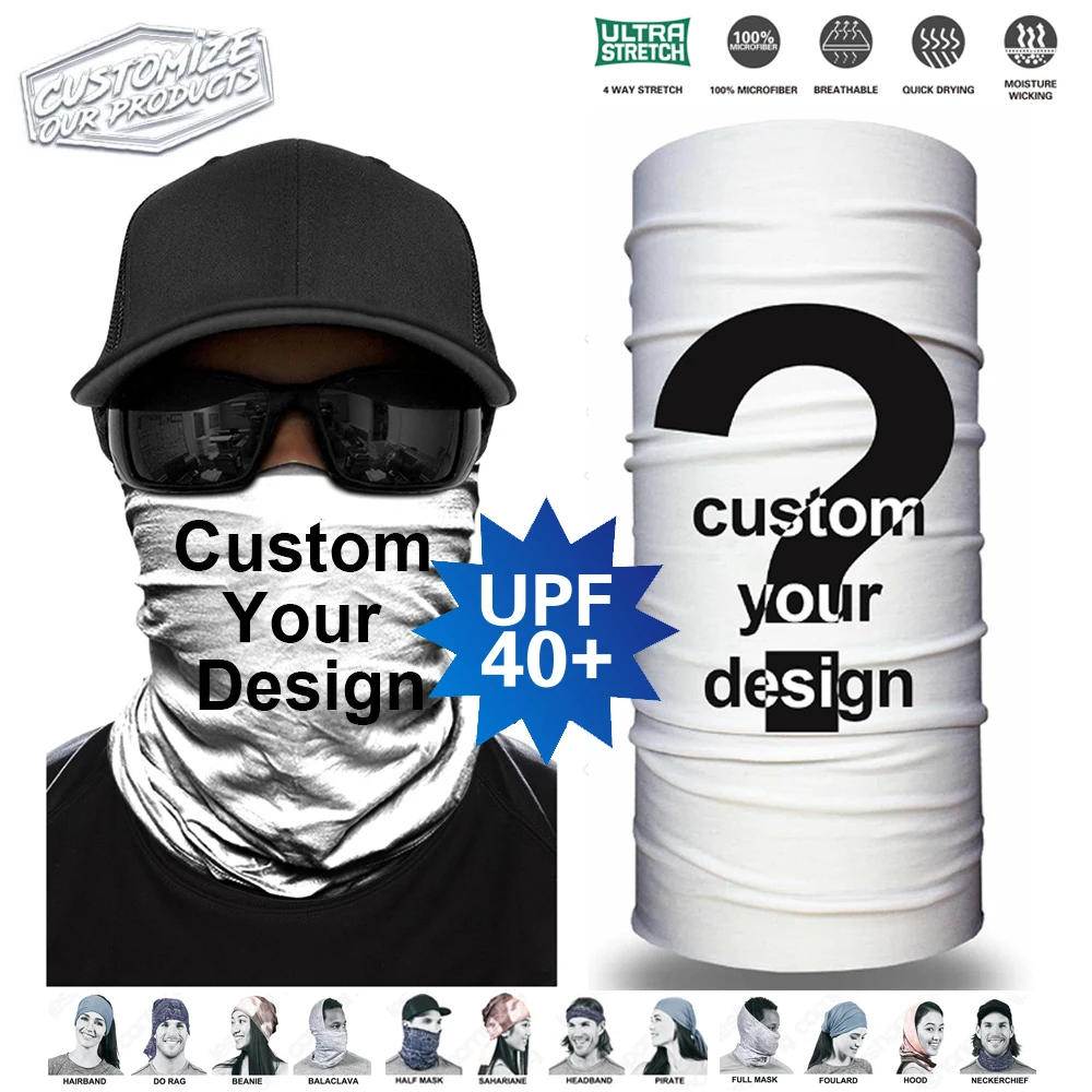 AliExpress ORNATE ZITHER 10PCS Customized Seamless Bandana Neck Gaiter Cycling Tube Buff Moto Face Mask Men Sport Headband