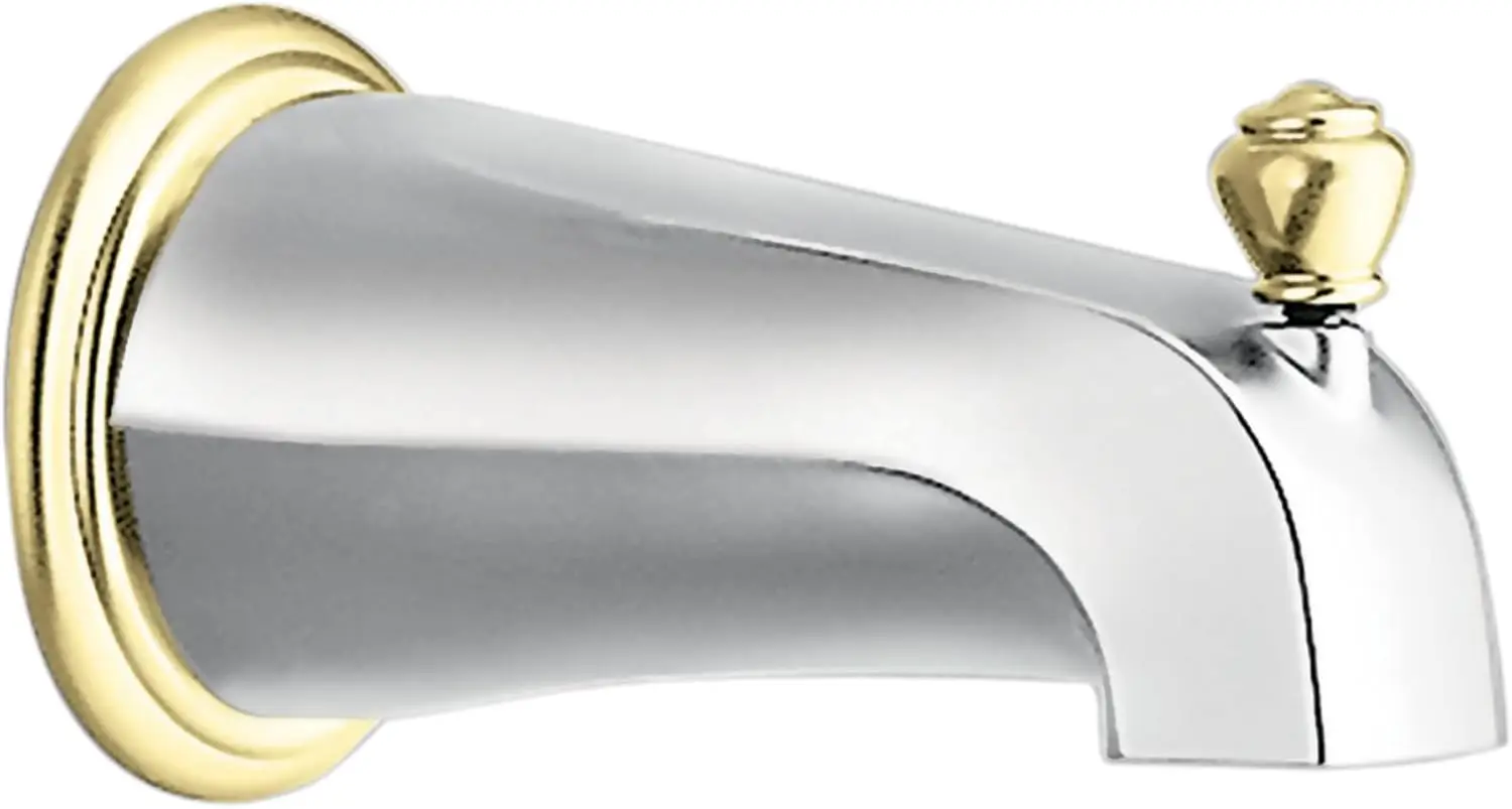 

Diverter Tub Spout with Chrome and Polished Gold Finish, 5 Inches, Lift Rod Included