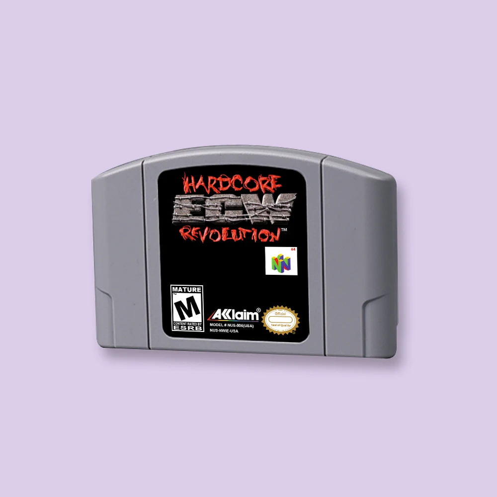 

for ECW Hardcore Revolution 64bit game card for USA NTSC version N64 video game console English language