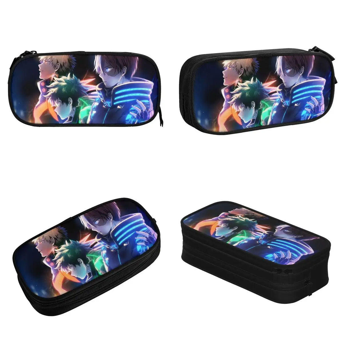 Boku No My Hero Academia Pencil Case Creative Midoriya Izuku Katsuki Bakugou Pen Pencil Bags Large Storage Supplies Pencil Box