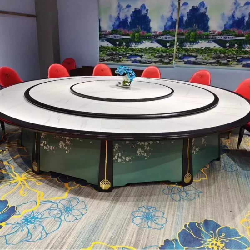Electric dining table, electric round table matching dining chairs, electric round table