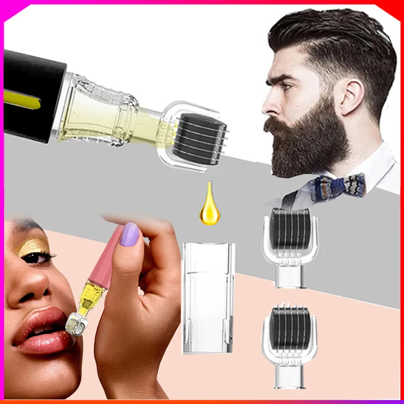 105 Pins Derma Microneedle Roller Beard Growth Beard Hair Growth 0.25mm/0.3mm Titanium Needle Beautify Lip Treatment Skin Care