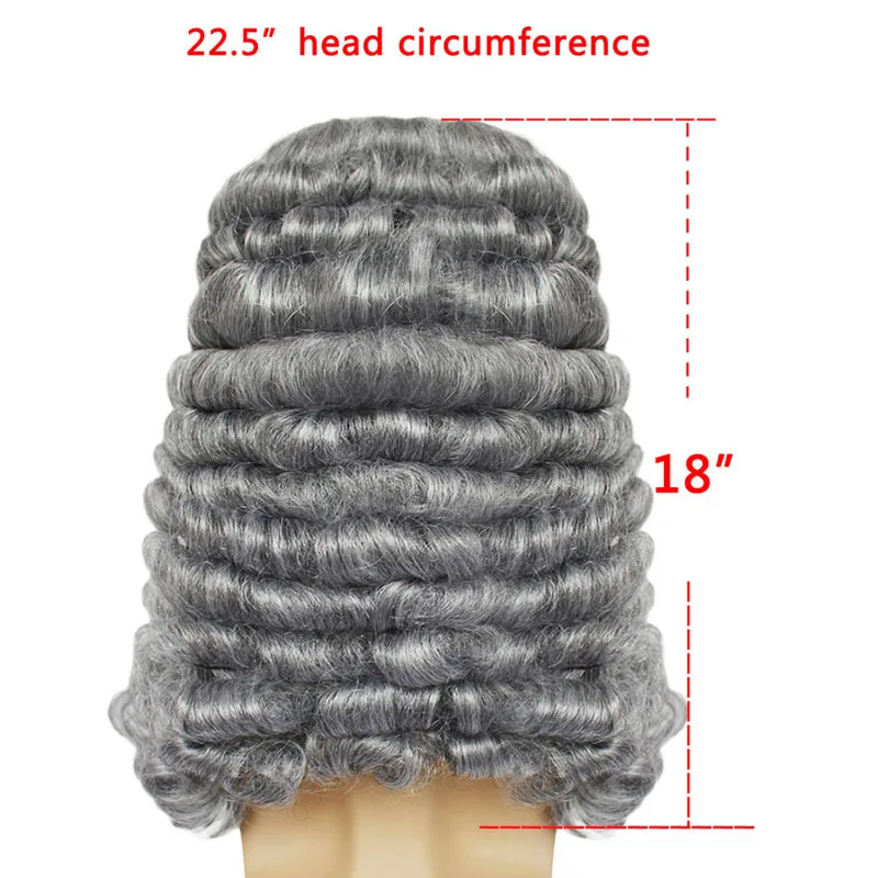 Men Women Long Curly White Big Wig Judge Colonial Funny Wig for Halloween Costume Cosplay Party