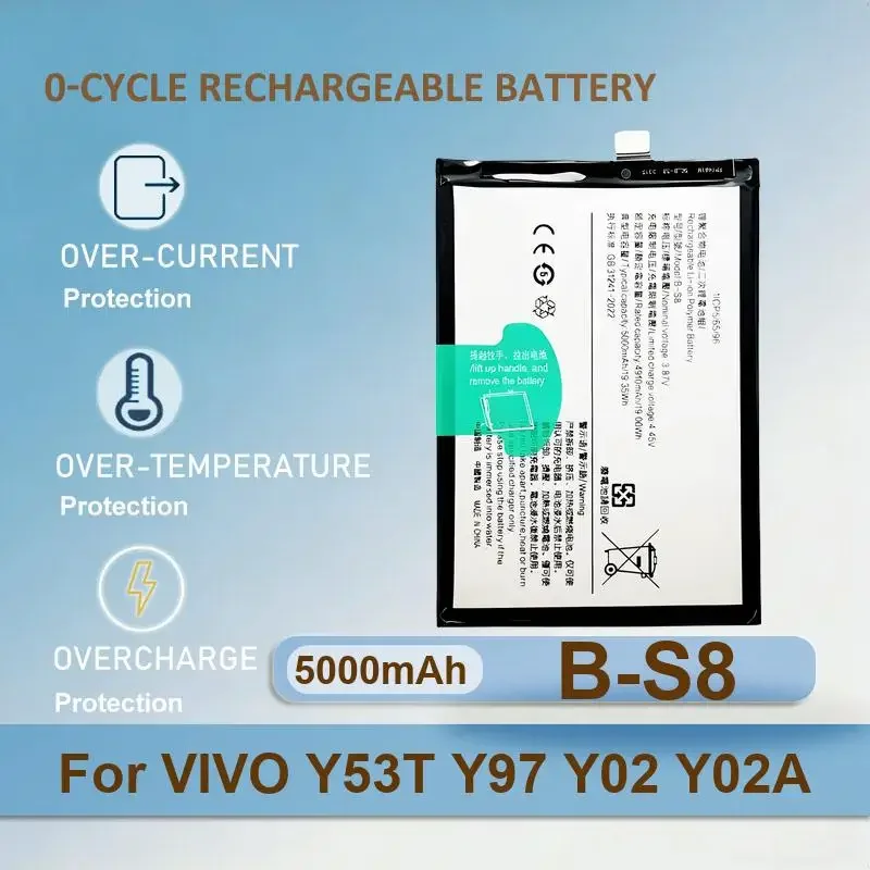 Battery For VIVO Y53T Y97 Y02 Y02A X9 Plus IQOO 3 5G V1955A I1927 I1928 V25 Pro X9L X20 X20A X20L X21 1725 X21A X21UD 1728 X50