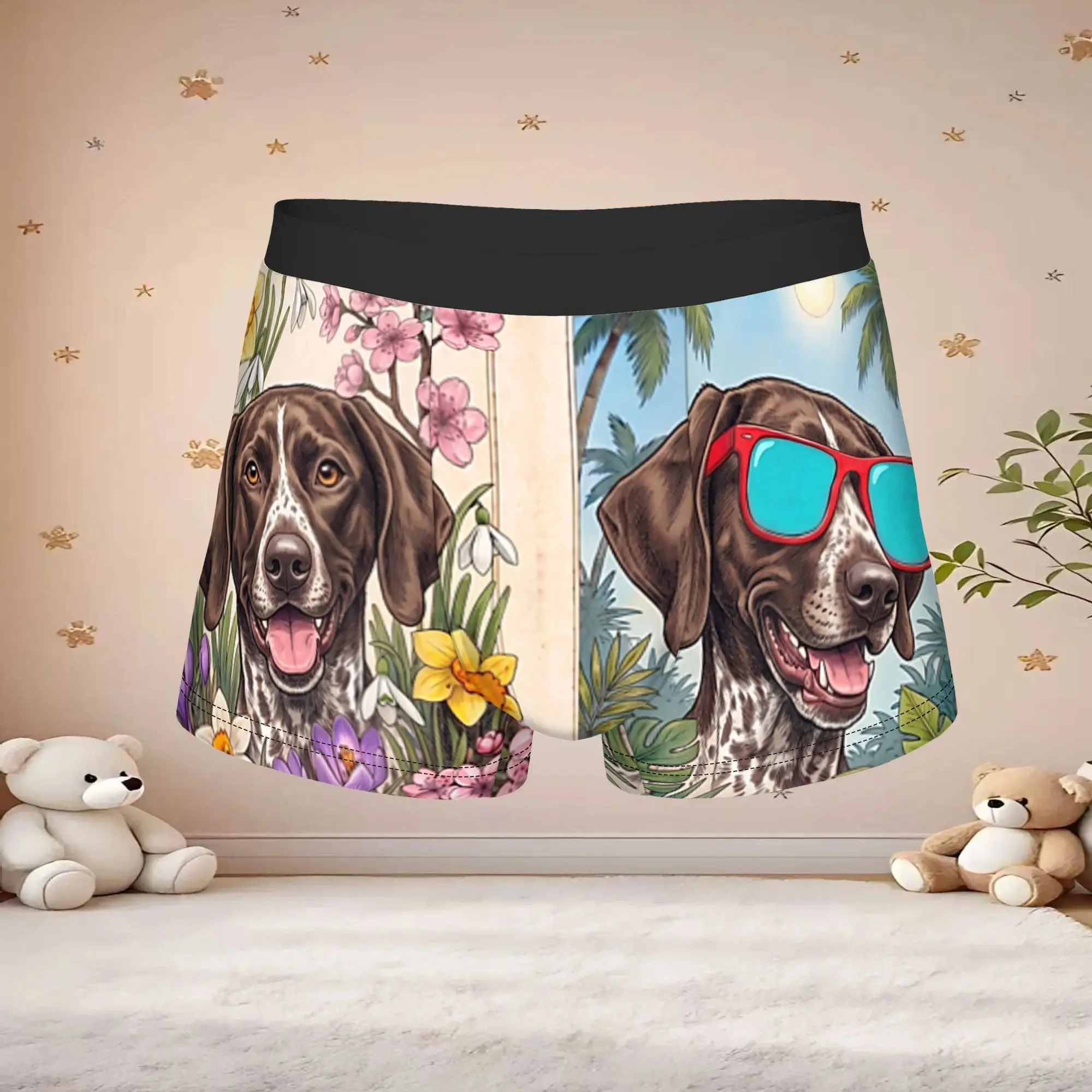 1pc Popular Fotobox Meme Lustiges Deutsch Kurzhaar   boxers  Novelty Panties Men's Underwear Comfortable Shorts Boxer Briefs