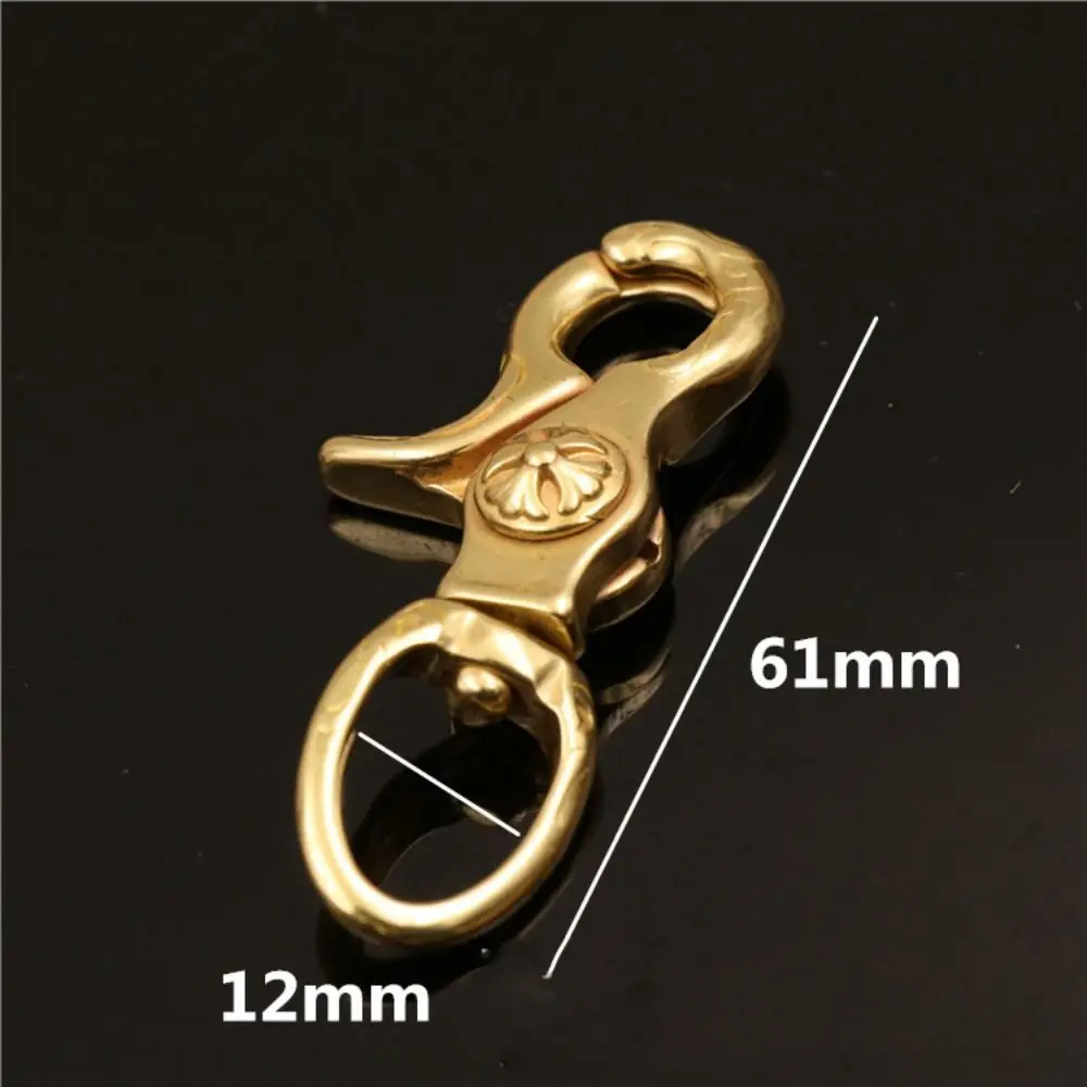 Metal Brass Snap Hook Rotating Traction Buckles Trigger Clips Buckles for Leather Strap Belt Keychain Webbing Pet Leash Hooks