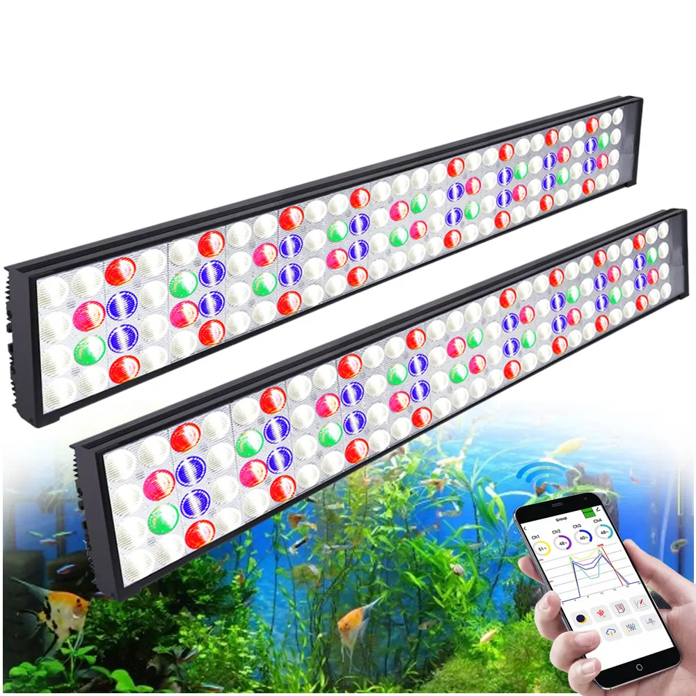 PopBloom Wi-Fi светодиодный светильник для аквариума с растениями, высокая мощность, профессиональная лампа для аквариума, полный спектр для пресноводных растений, светодиодный аквариум