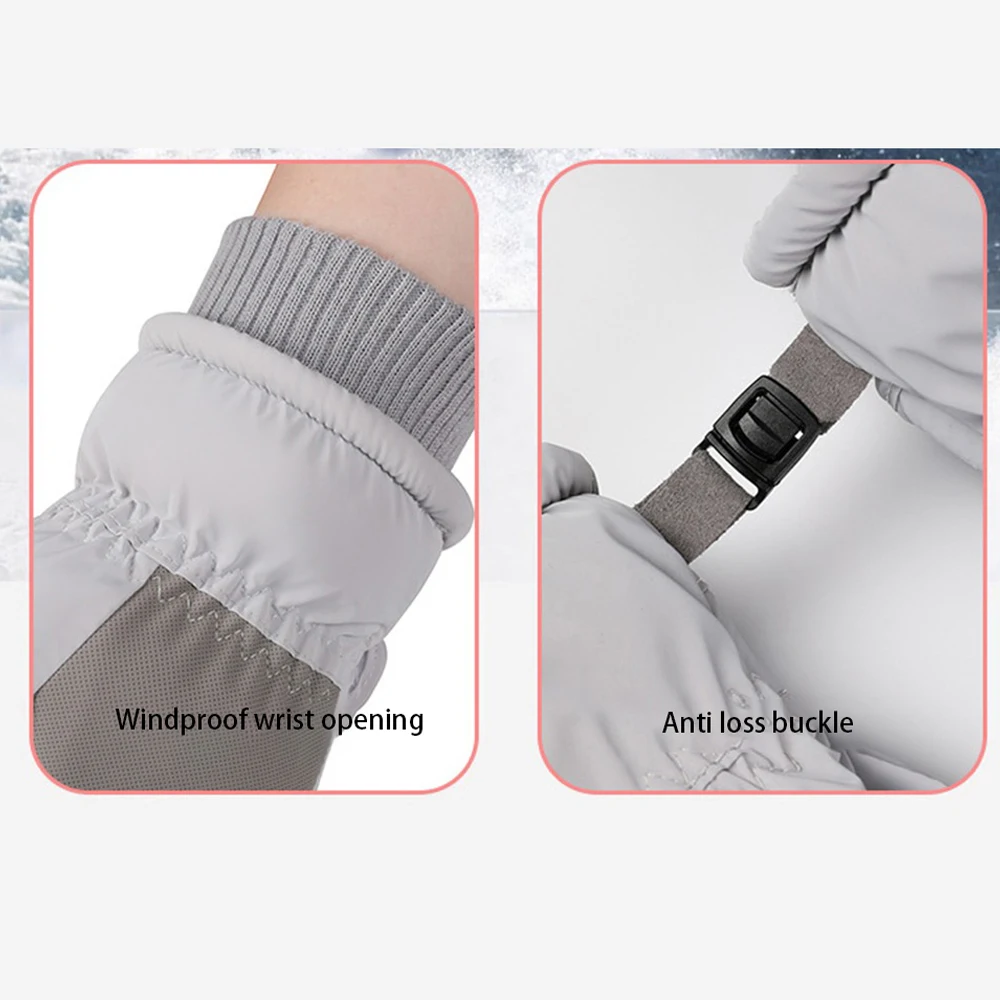 방한 장갑 단색 두껍고 따뜻한 귀여운 디자인, 부드럽고 편안함, 따뜻하고 내구성, 겨울 패션 스키 장갑, 1 개, 2 개