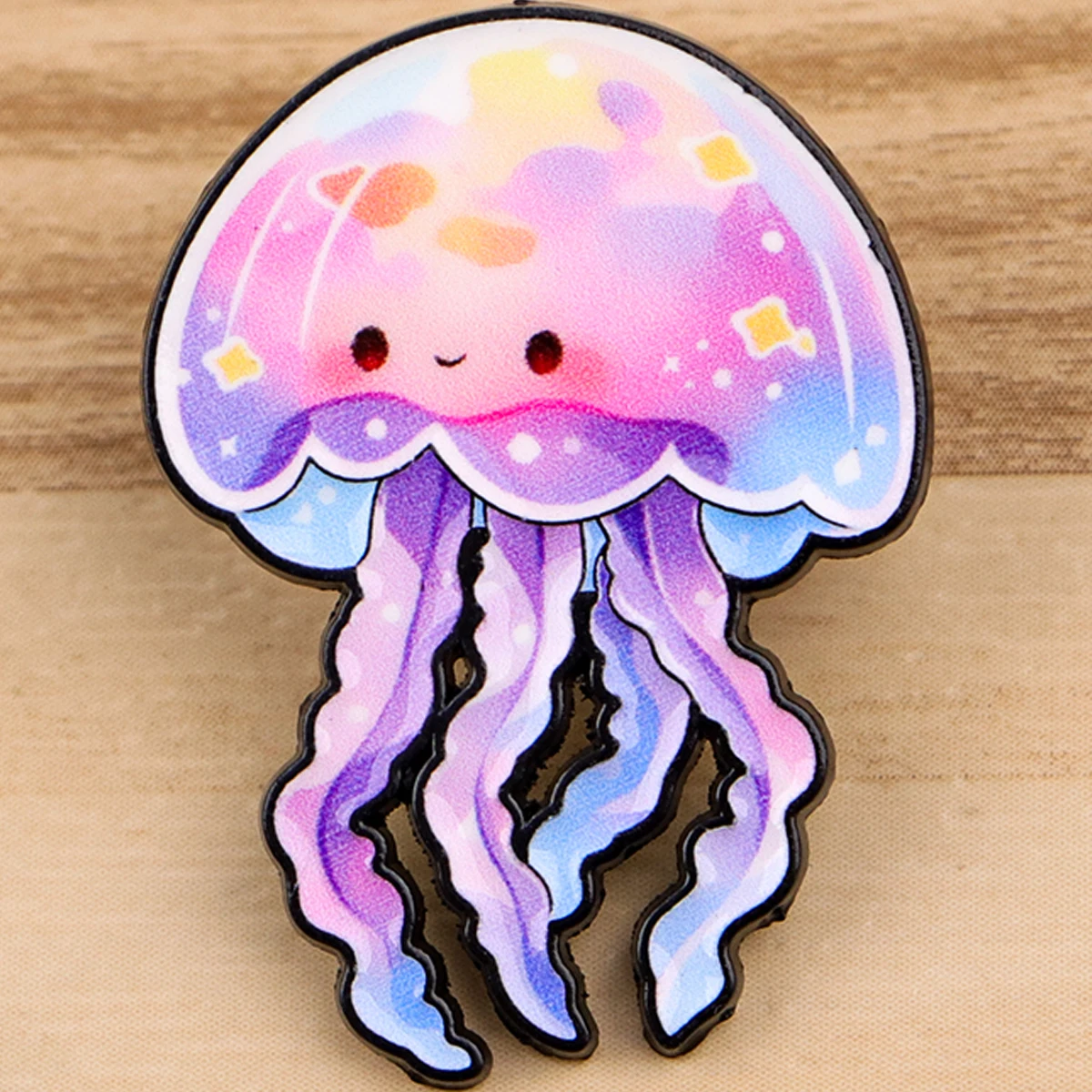 Cute Galaxy Jellyfish Enamel Pin Colorful Lapel Brooch Ocean Animal Badge for Denim Jacket Backpack Hat Jewelry Gift