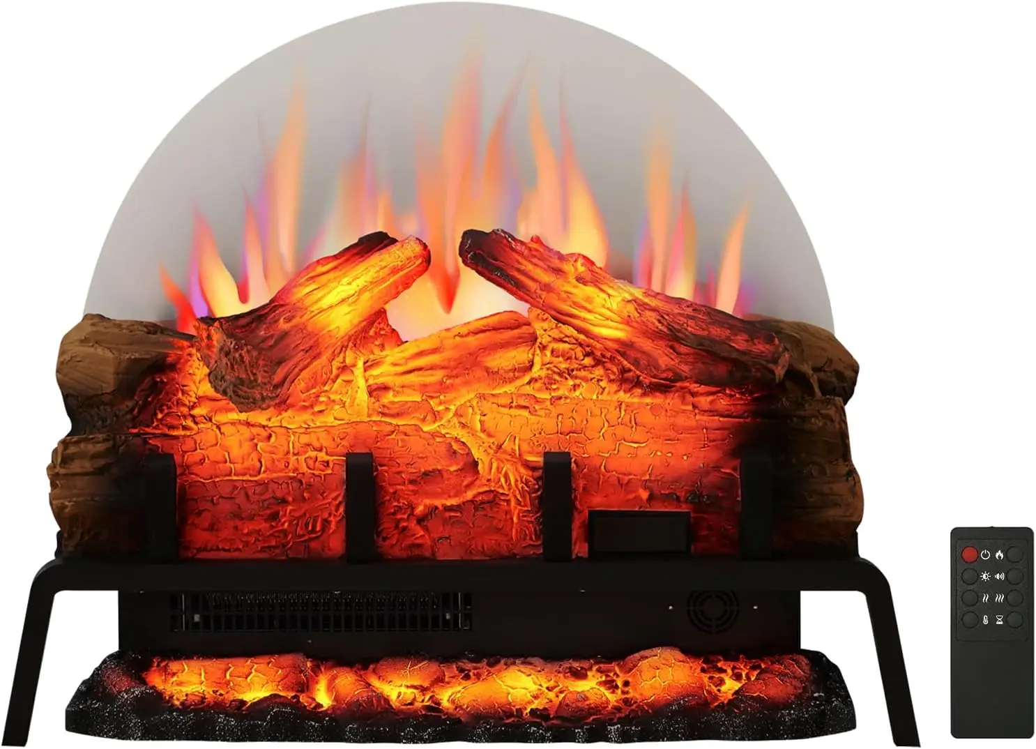 

PuraFlame 24" Free Standing Electric Fireplace Log Set Insert, 750W/1500W Heater, 6 Flame Colors with 5 Brightness,