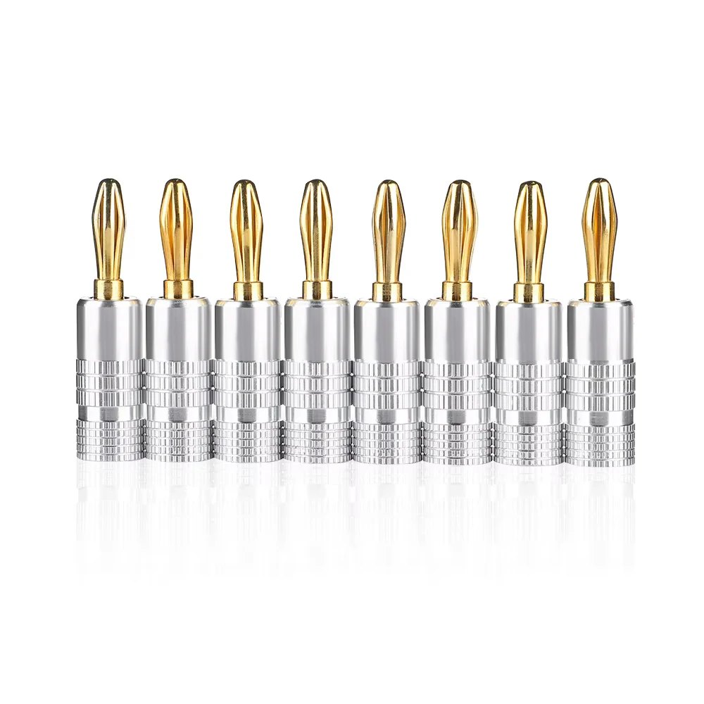 4 MM Bananenstecker Reines Kupfer Vergoldet Schraube Jack Anschlüsse Audio Laterne Bananenkopf Für Power Verstärker Sound Lautsprecher 8 Stücke